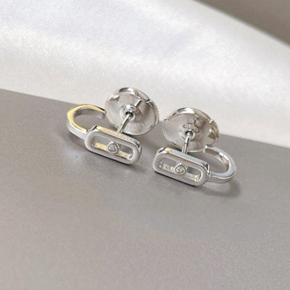 [[⭐Miroze] ] CREOLES MOVE UNO MINI 1 DIAMOND EARRINGS
