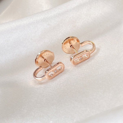[[⭐Miroze] ] CREOLES MOVE UNO MINI 1 DIAMOND EARRINGS