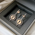 [⭐Miroze]LUCKY MOVE ARROW PINK GOLD DIAMOND EARRINGS