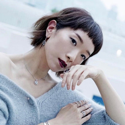 [⭐Miroze]Demo MOVE ARROW PINK GOLD DIAMOND EARRINGS