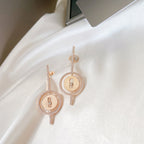 [⭐Miroze]LUCKY MOVE ARROW PINK GOLD DIAMOND EARRINGS