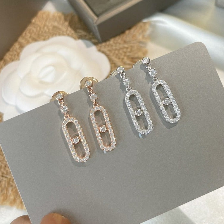 [⭐Miroze]DORMEUSES MOVE UNO DIAMOND EARRINGS