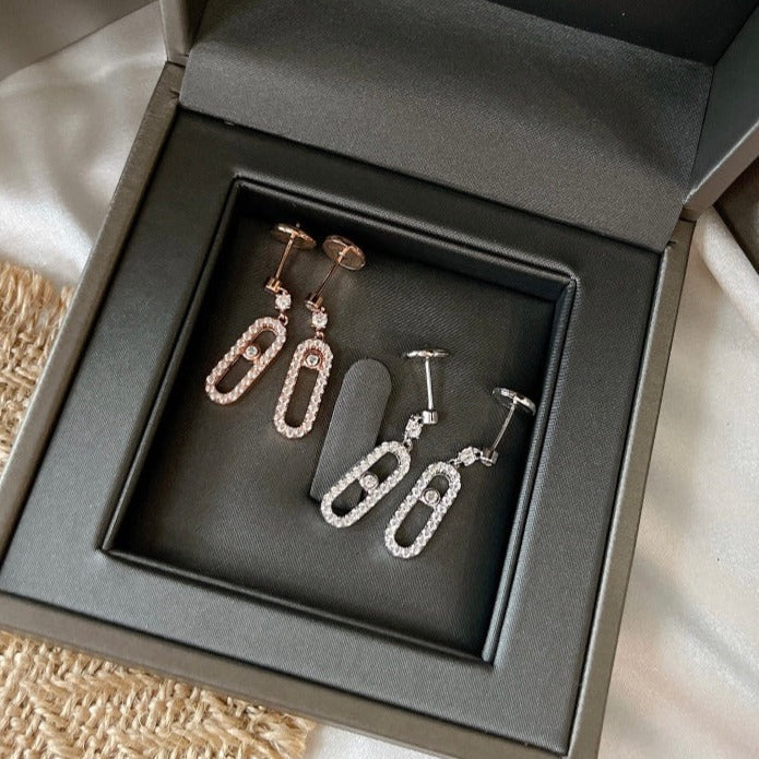 [⭐Miroze]DORMEUSES MOVE UNO DIAMOND EARRINGS