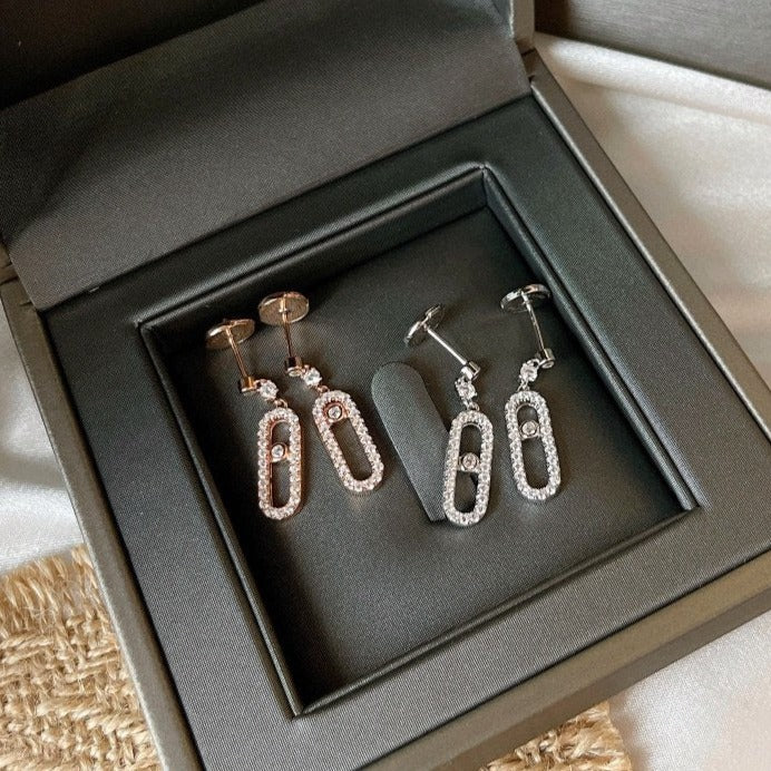 [⭐Miroze]DORMEUSES MOVE UNO DIAMOND EARRINGS