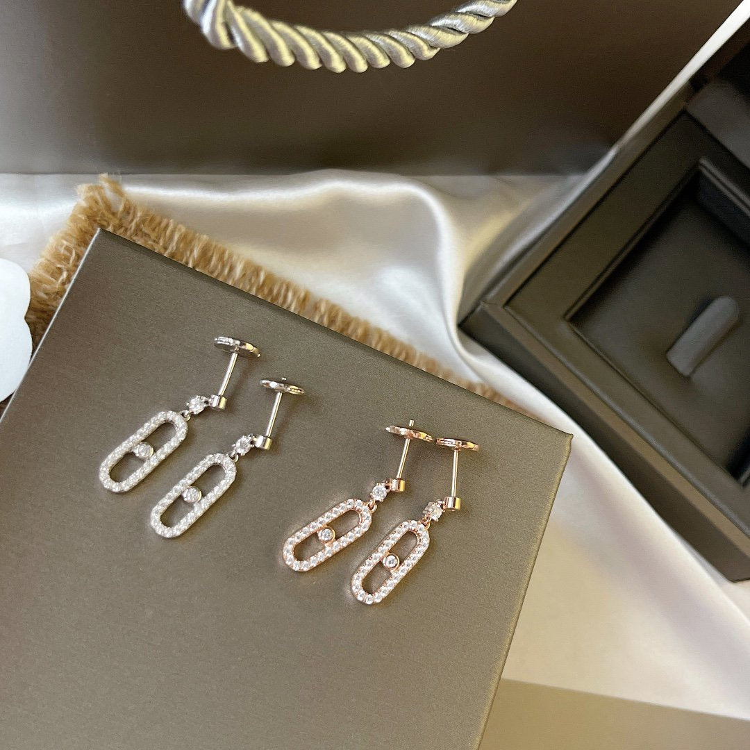 [⭐Miroze]DORMEUSES MOVE UNO DIAMOND EARRINGS