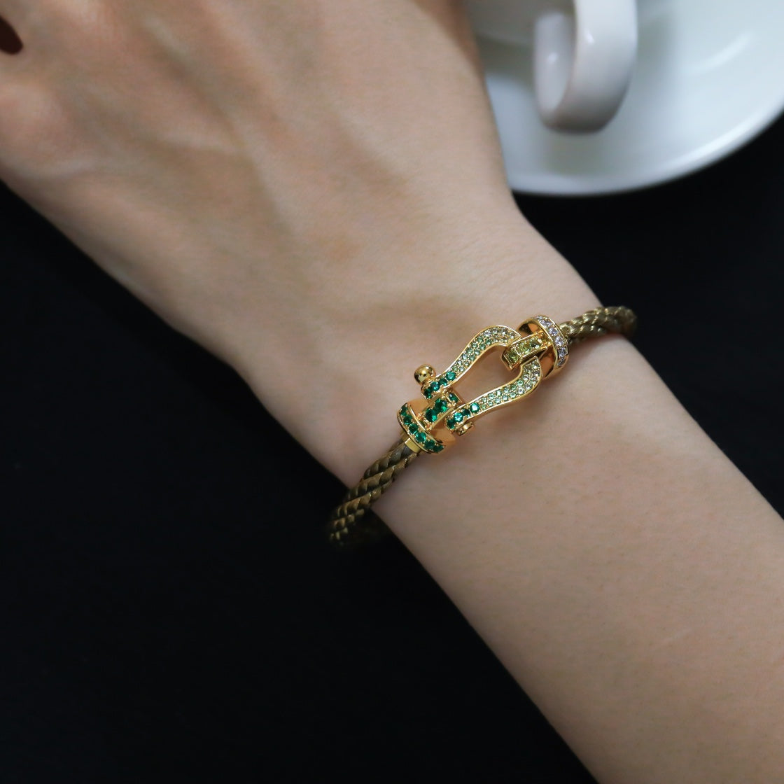 ⭐Miroze FORCE 10 GOLD GREEN DIAMOND PAVED