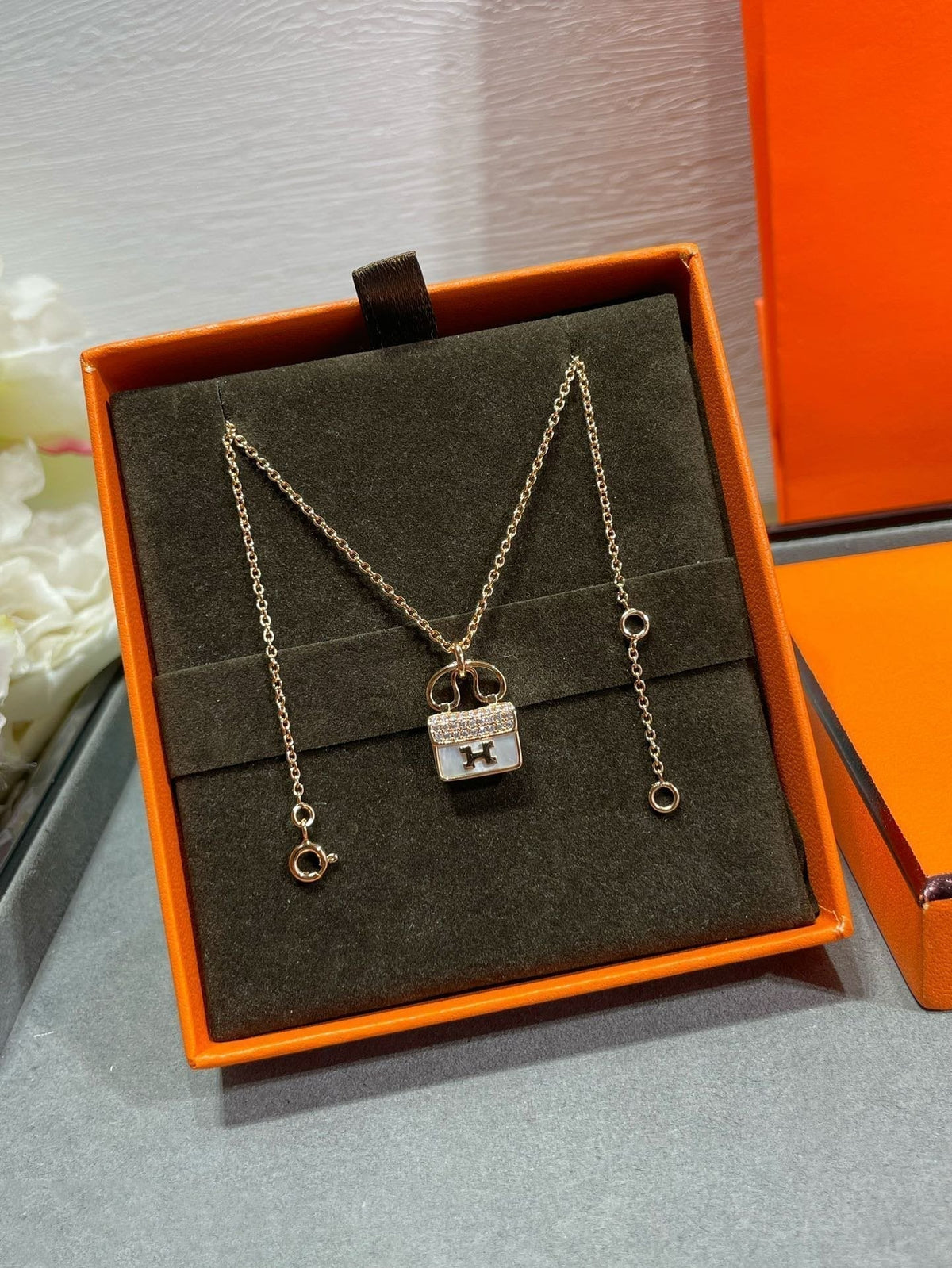⭐Miroze H CIRCE MOISSANITE PENDANT NECKLACE GOLD