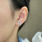 ⭐Miroze HM FULL DIAMOND PIG NOSE STUD EARRINGS