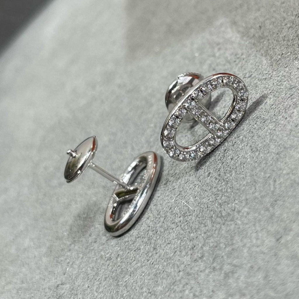 ⭐Miroze HM FULL DIAMOND PIG NOSE STUD EARRINGS