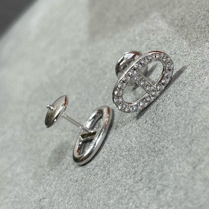 [⭐Miroze]HM フルダイヤモンド ピッグノーズ スタッドピアス