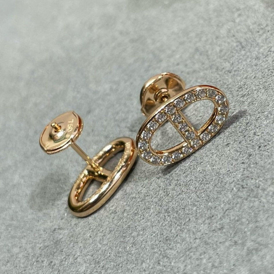 [⭐Miroze]HM フルダイヤモンド ピッグノーズ スタッドピアス