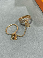 ⭐Miroze HM KELLY CLOCHETTE DOUBLE RING IN  WITH DIAMONDS