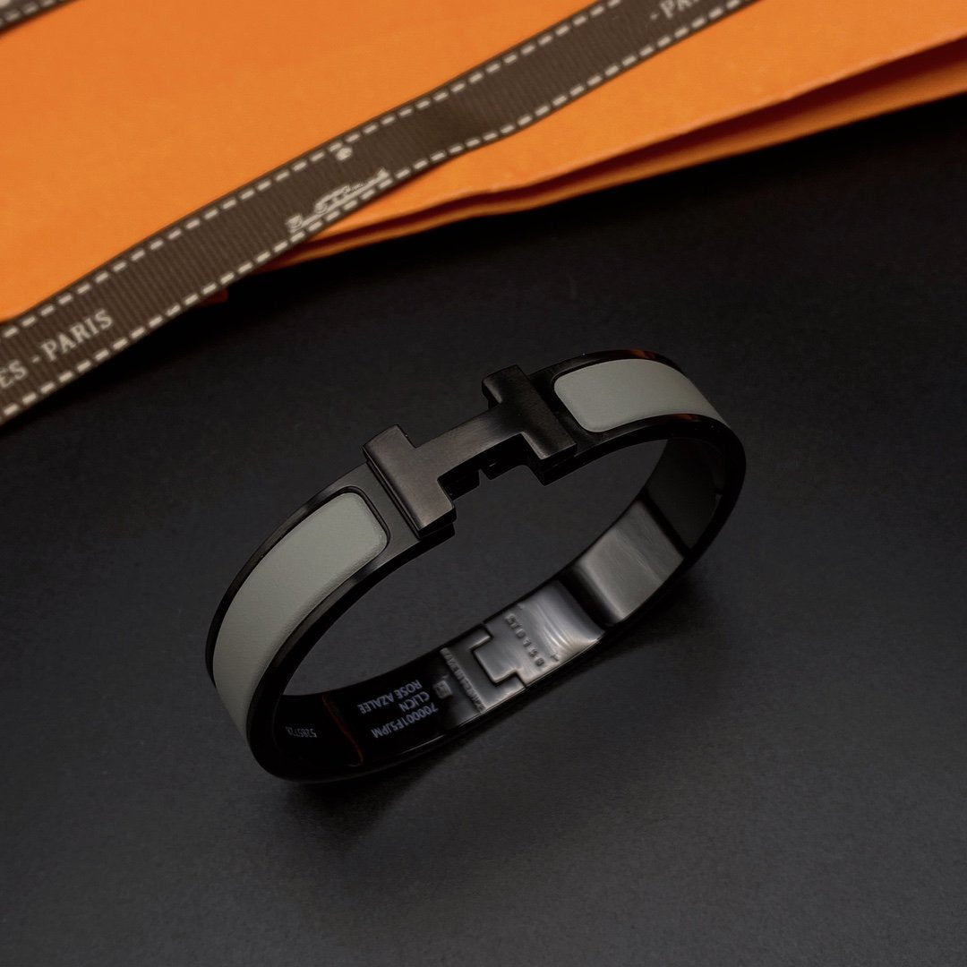[⭐Miroze]CLIC HM SO BLACK GREY BRACELET