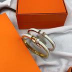 ⭐Miroze CLASSIC HM CLIC WHITE 8MM ENAMEL BRACELET