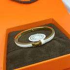 ⭐Miroze CLASSIC HM CLIC WHITE 8MM ENAMEL BRACELET