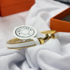 ⭐Miroze CLASSIC HM CLIC WHITE 8MM ENAMEL BRACELET