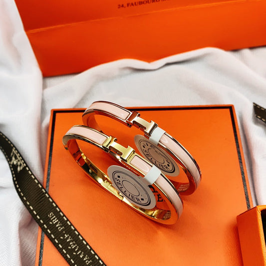 [⭐Miroze]CLASSIC HM CLIC  PINK 8MM ENAMEL BRACELET