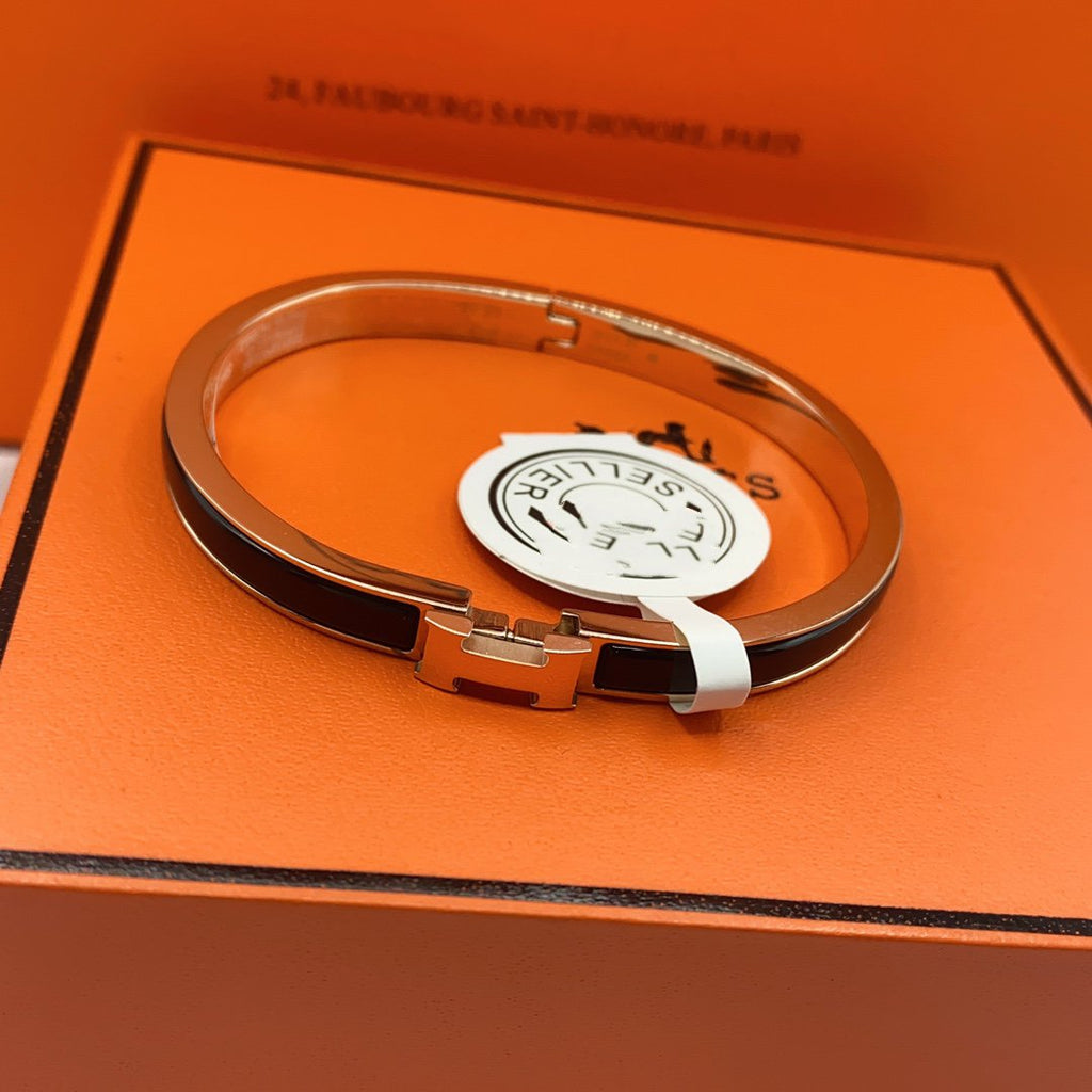 ⭐Miroze CLASSIC HM CLIC BLACK 8MM ENAMEL BRACELET