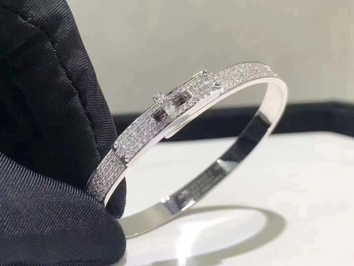 [⭐Miroze]HM ケリー ブレスレット（シルバー、フルパヴェダイヤモンド）