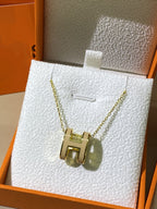 ⭐Miroze HM CLIC YELLOW ENAMEL GOLD NECKLACE