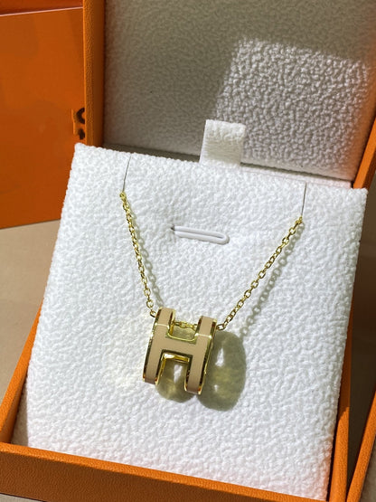 [⭐Miroze]HM CLIC YELLOW ENAMEL GOLD NECKLACE