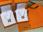 ⭐Miroze HM CLIC YELLOW ENAMEL GOLD NECKLACE