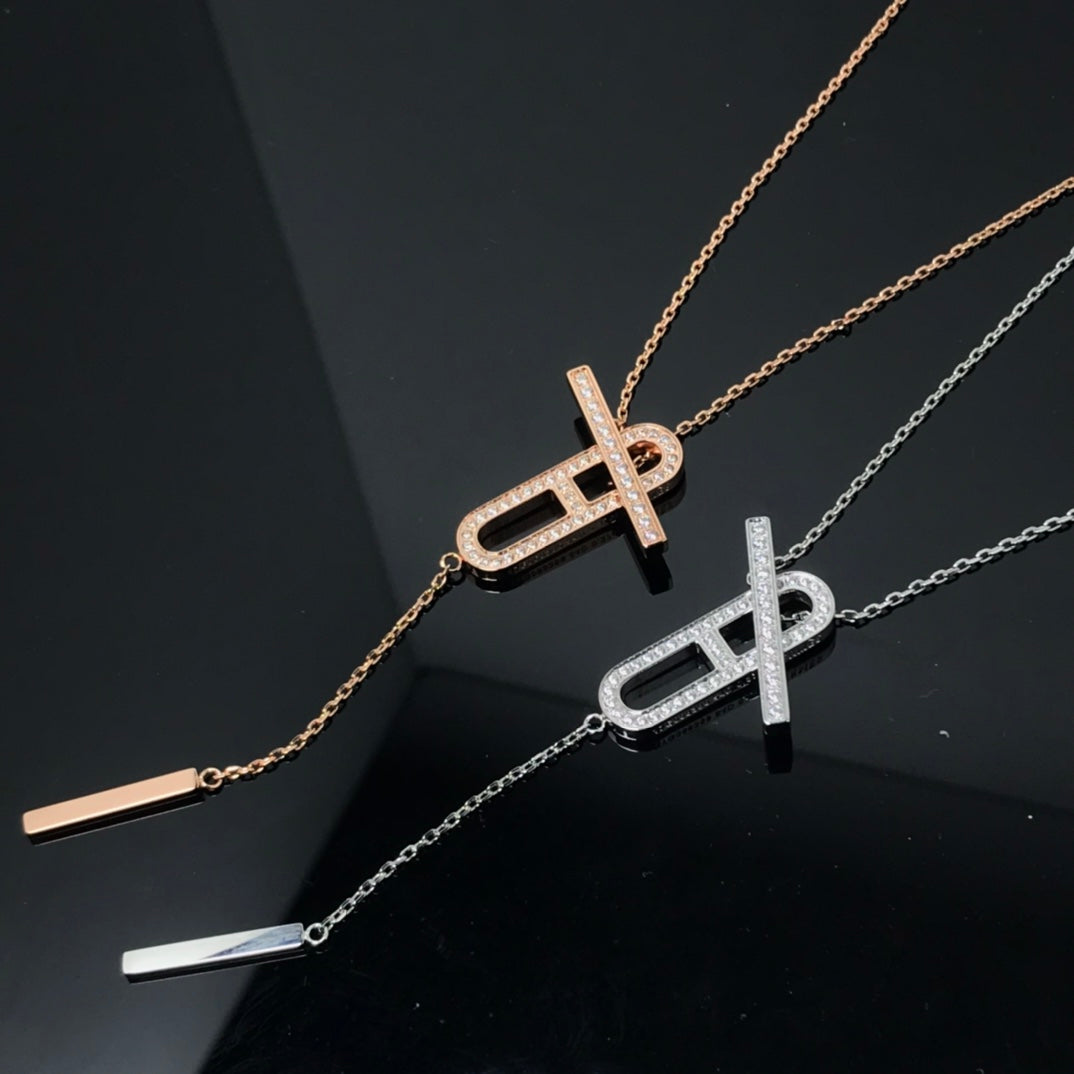 ⭐Miroze HM NECKLACE PLATINUM ROSE GOLD DIAMOND
