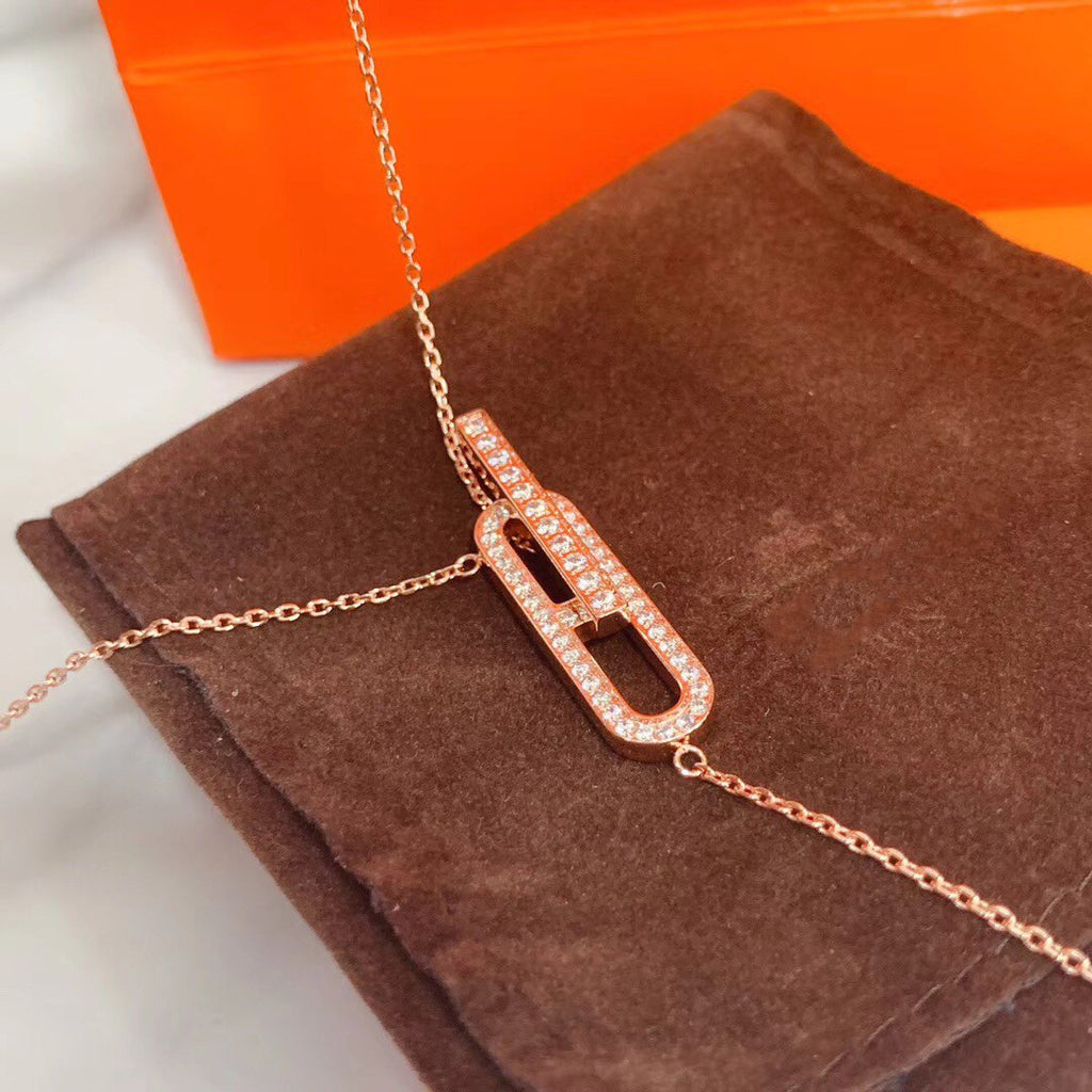 ⭐Miroze HM NECKLACE PLATINUM ROSE GOLD DIAMOND