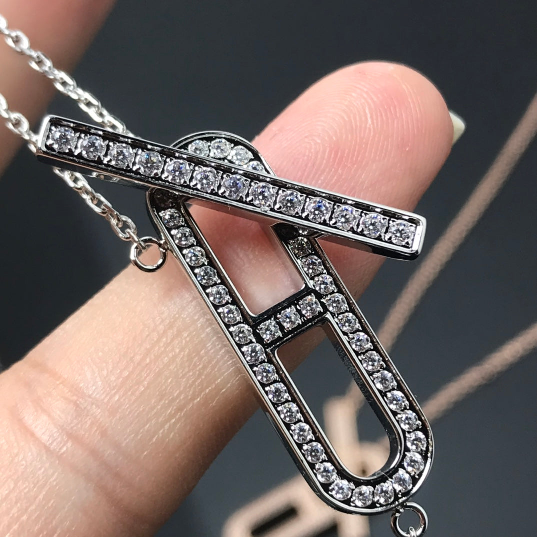 [⭐Miroze]HM NECKLACE PLATINUM ROSE GOLD DIAMOND