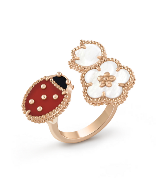 [⭐Miroze]LUCKY 3 MOTIF ROSE GOLD RING