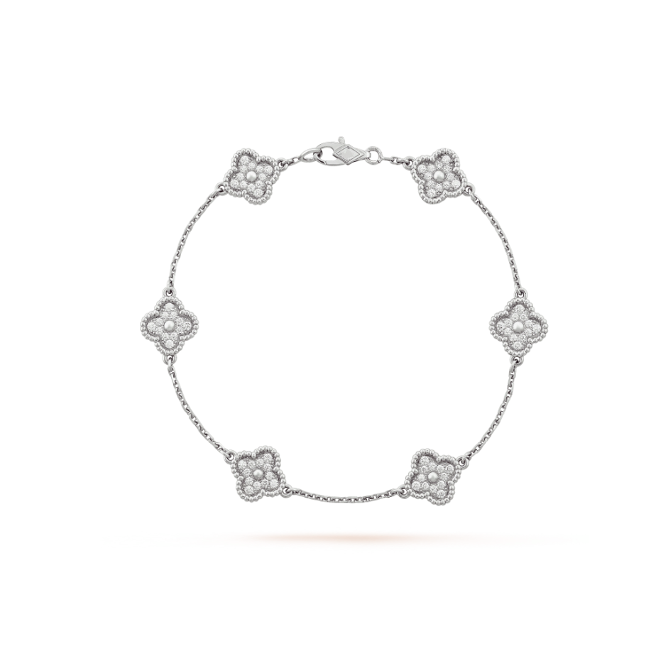 ⭐Miroze CLOVER 6 MOTIF SILVER DIAMOND BRACELET