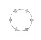 ⭐Miroze CLOVER 6 MOTIF SILVER DIAMOND BRACELET
