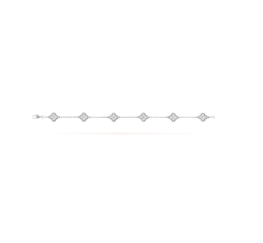 ⭐Miroze CLOVER 6 MOTIF SILVER DIAMOND BRACELET