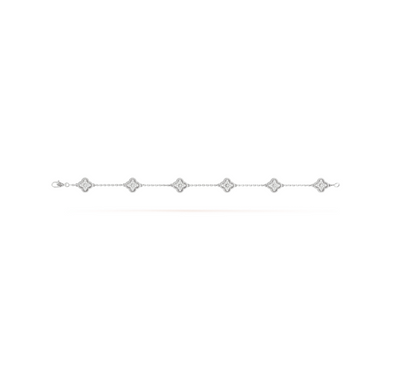 [⭐Miroze]CLOVER 6 MOTIF SILVER DIAMOND BRACELET