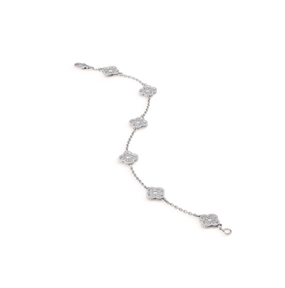 [⭐Miroze]CLOVER 6 MOTIF SILVER DIAMOND BRACELET