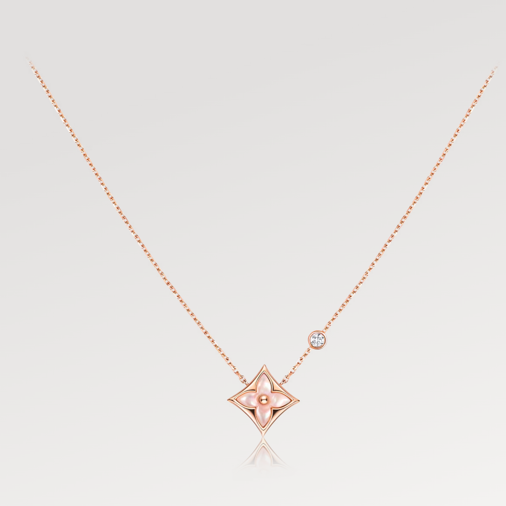 ⭐Miroze STAR PINK MOP 1 DIAMOND PINK GOLD NECKLACE