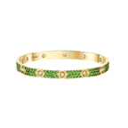 [⭐Miroze ] 2026 PAVE GEMSTONE LOVE BRACELET 6.1MM 10 DIAMONDS