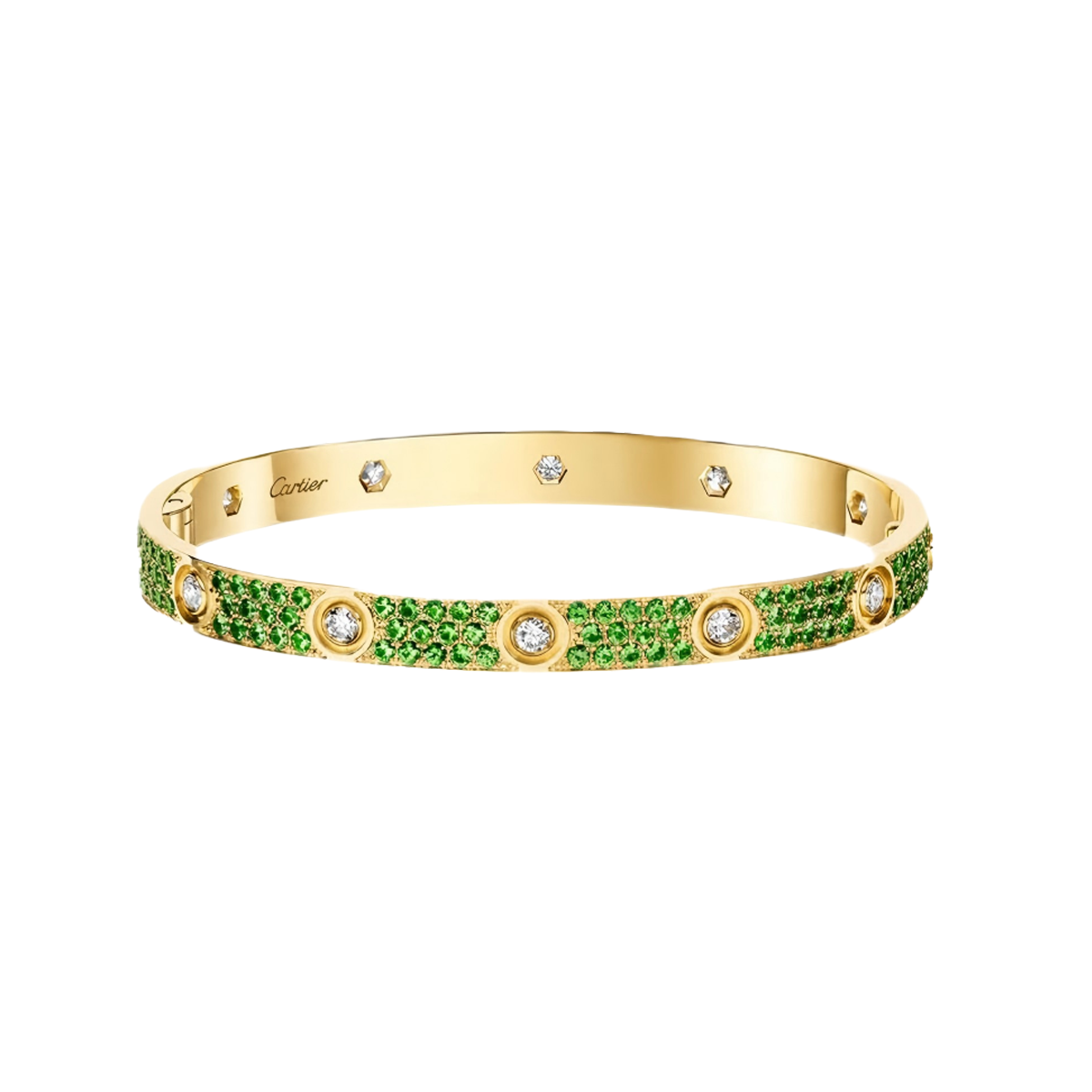 [[⭐Miroze] ] 2026 PAVE GEMSTONE LOVE BRACELET 6.1MM 10 DIAMONDS