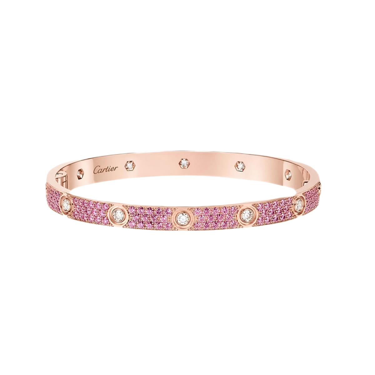 [[⭐Miroze] ] 2026 PAVE GEMSTONE LOVE BRACELET 6.1MM 10 DIAMONDS