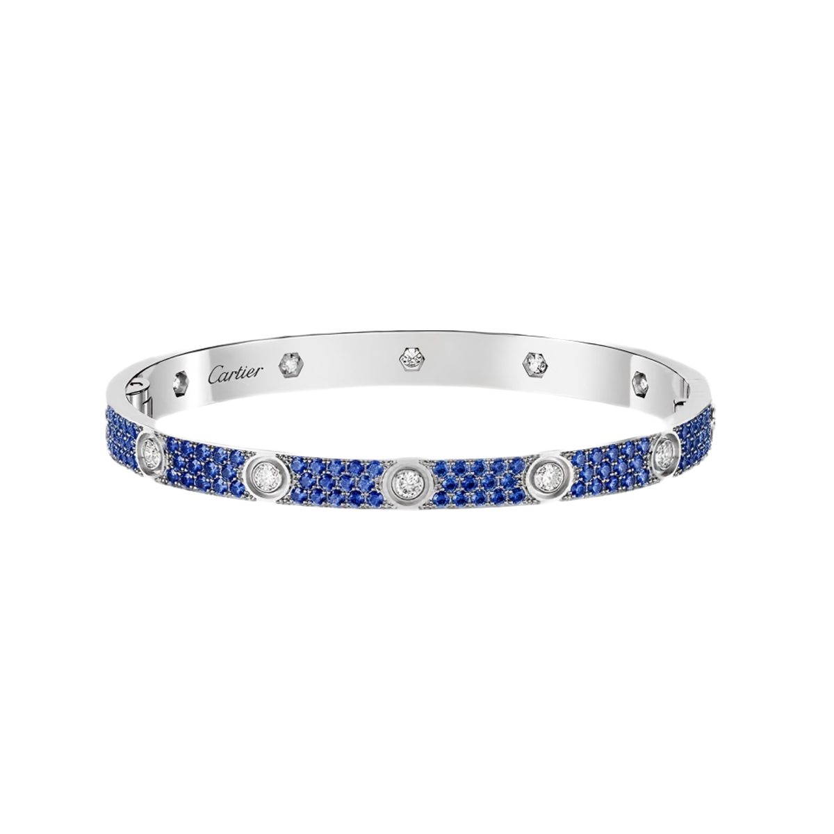 [[⭐Miroze] ] 2026 PAVE GEMSTONE LOVE BRACELET 6.1MM 10 DIAMONDS