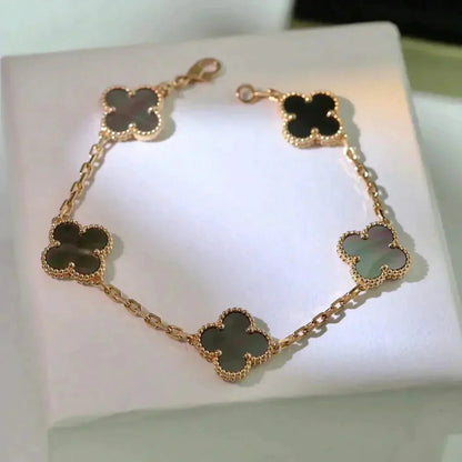[⭐Miroze] CLOVER 5 MOTIF GRAY MOP BRACELET COLLECTION