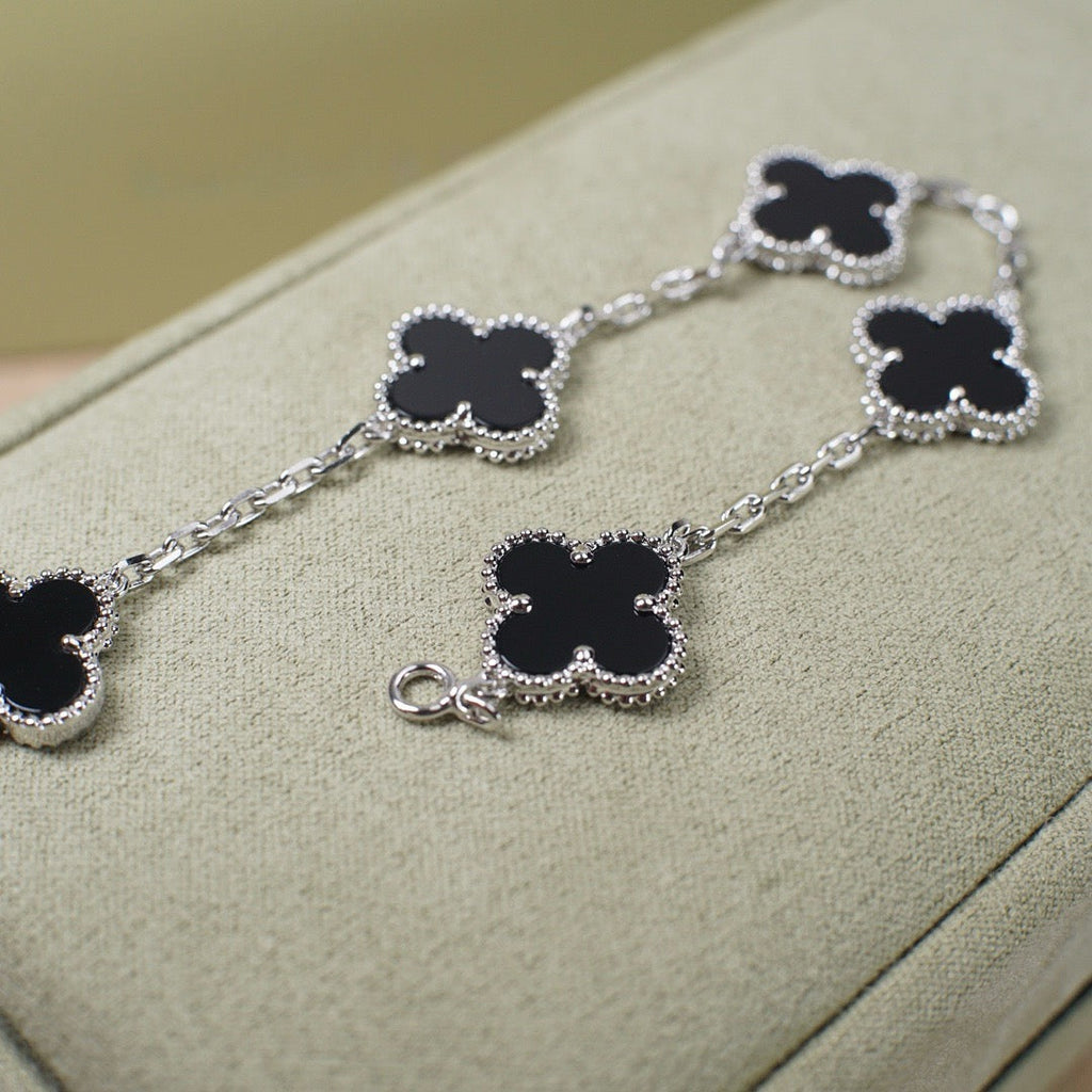 [⭐Miroze ]New CLOVER 5 MOTIF ONYXS BRACELET COLLECTION