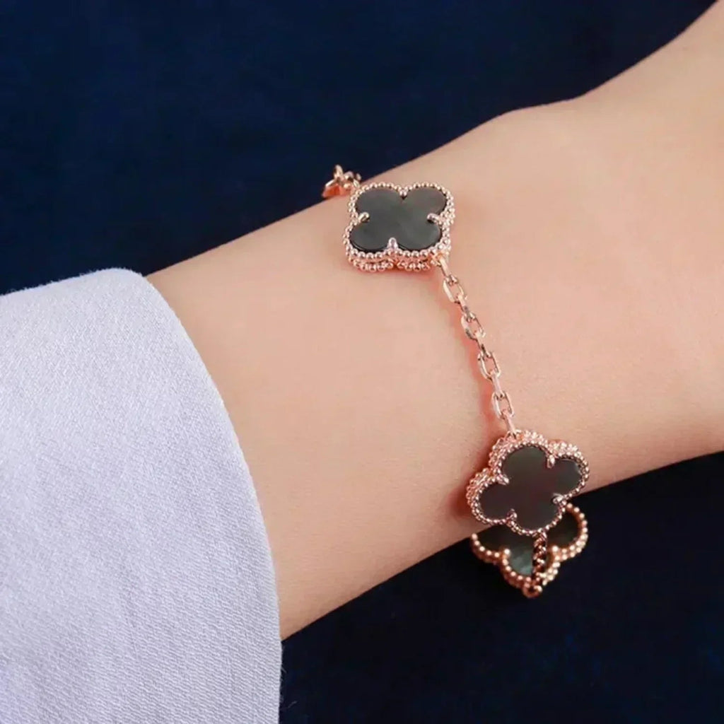[⭐Miroze ]New CLOVER 5 MOTIF GRAY MOP BRACELET COLLECTION