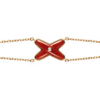 ⭐Miroze JEUX BRACELET CARNELIAN PINK GOLD 1 DIAMOND