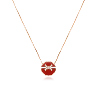 [⭐Miroze]ローズゴールドダイヤモンドネックレス JEUX DE ROSE