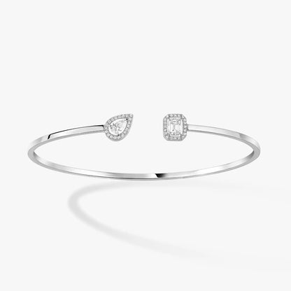 [⭐Miroze]JONC FLEX MY TWIN TOI & MOI SILVER DIAMOND BRACELET