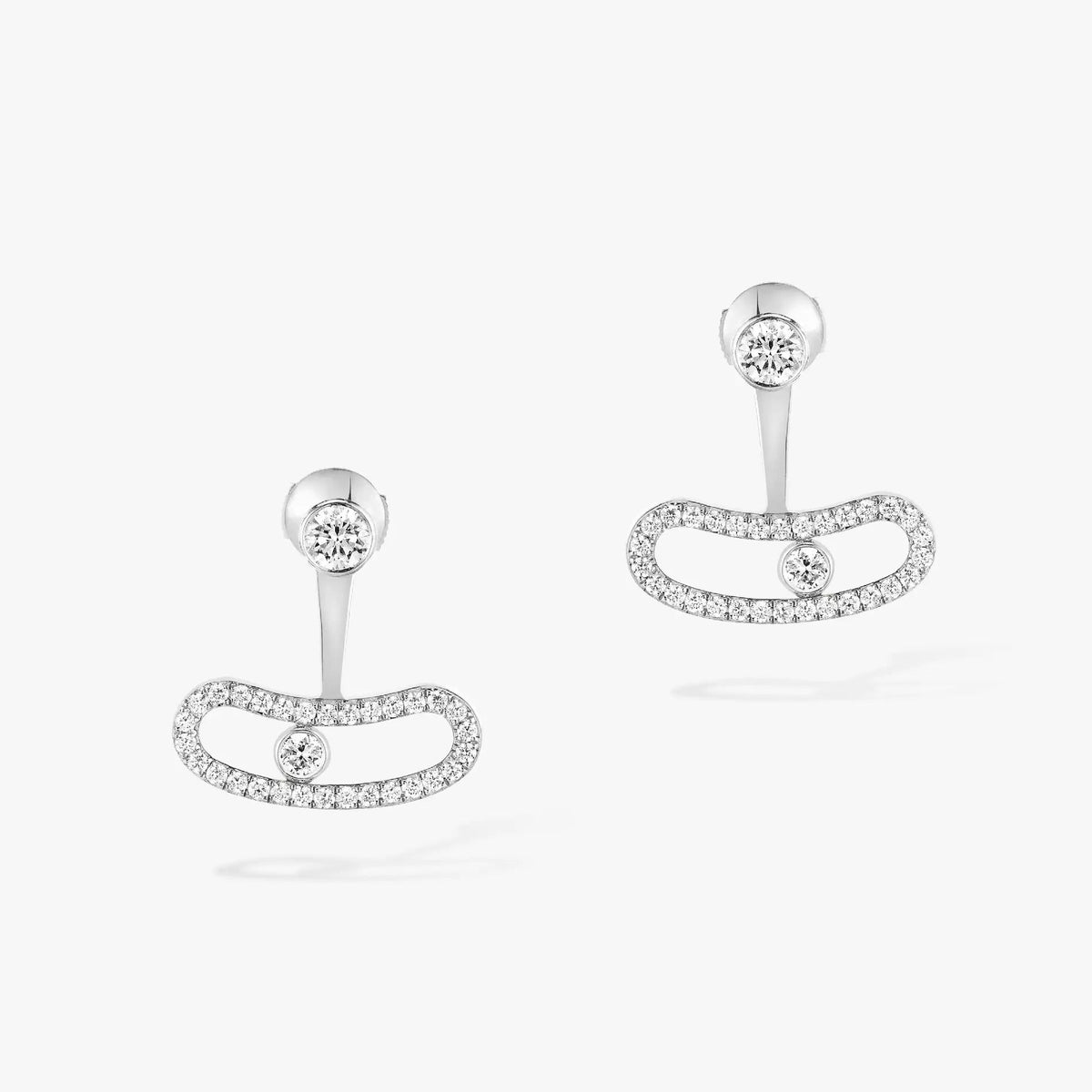 [⭐Miroze]MOVE UNO SILVER DIAMOND EARRINGS