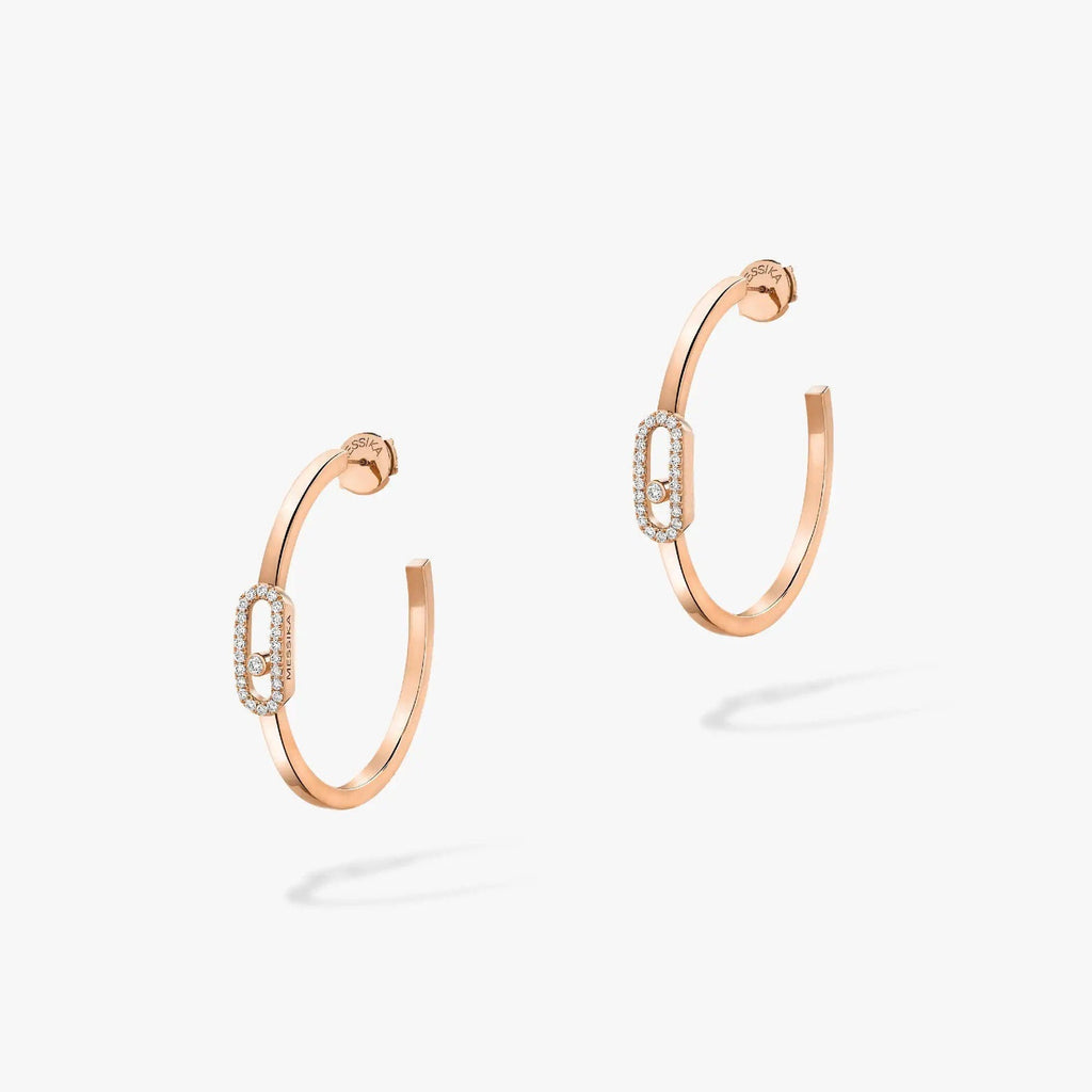 [⭐Miroze]CREOLES MOVE UNO PM DIAMOND EARRINGS