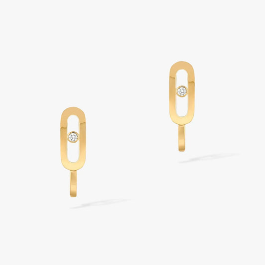[⭐Miroze]CREOLES MOVE UNO MINI 1 DIAMOND EARRINGS