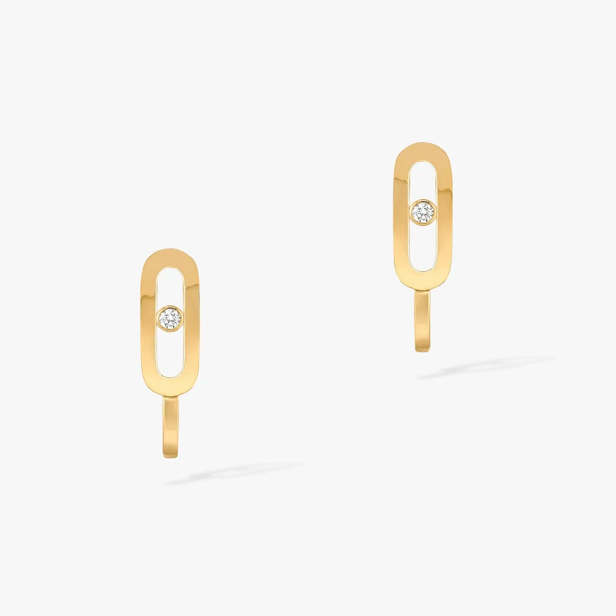 [⭐Miroze]CREOLES MOVE UNO MINI 1 DIAMOND EARRINGS